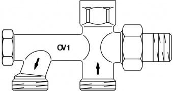 1013161, Присоединительная насадка Oventrop Uno, для однотрубных систем, G 3/4" НР