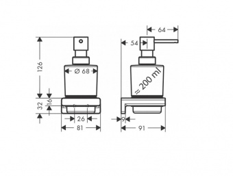 Дозатор для жидкого мыла, Hansgrohe, AddStoris, шгв 81*91*158, цвет-черный матовый