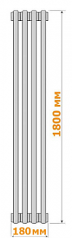 Радиатор стальной трубчатый IRSAP Tesi 2 1800 4 подключение боковое T30