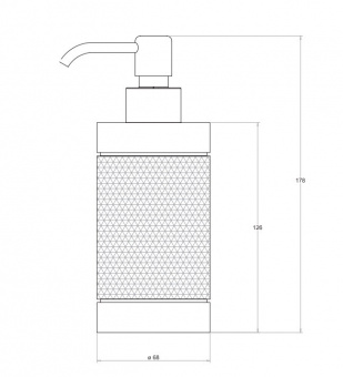 Дозатор для жидкого мыла, Bertocci, Officina 01, шгв 68*68*178, цвет-хром