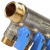 STOUT Коллектор с шаровыми кранами 3/4", 4 отвода 1/2" (синие ручки) - SMB-6201-341204