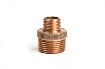Ниппель редукционный бронзовый РЕХАУ AURLINE, R1" x R1/2", RX+ (Rehau, 18732641001)