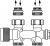 1184033, Присоединительный узел Oventrop Multiblock T, 1/2"НР x 3/4"НР, проходной