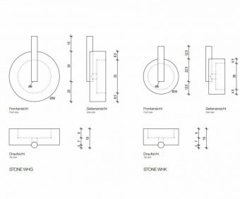 Крючок, Decor Walther, Stone, шгв 35*20*50, цвет-сталь матовая/белый