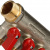 STOUT Коллектор с шаровыми кранами 3/4", 3 отвода 1/2" (красные ручки) - SMB-6200-341203
