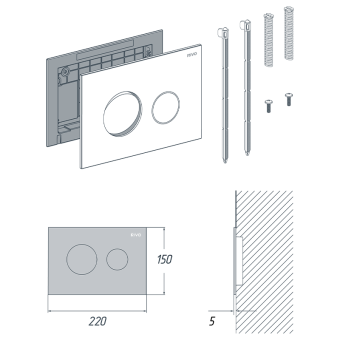 Панель RIVO Touch NEO матовая (хром матовый)
