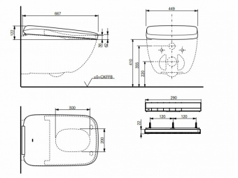 Сиденье для унитаза с функцией биде, TOTO, NEOREST® WX1, шг 449*667, белый