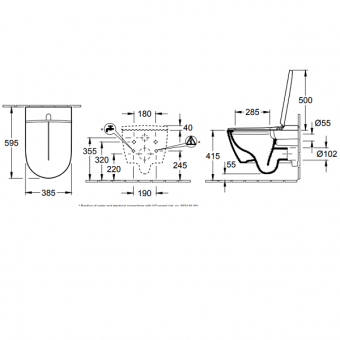 Унитаз, Villeroy&Boch, Viclean, подвесной, шгв 385*595*360, CeramicPlus, цвет-альпийский белый