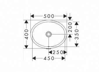 Раковина, Hansgrohe, Xuniva D, шгв 450*350*180, отверстия для смесителя-отсутствуют, цвет-белый