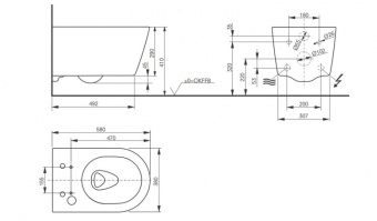 Унитаз, TOTO, Washlet RW, подвесной, шгв 380*580*335, CEFIONTECT, цвет-белый