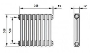 Радиатор Zehnder 2056 8 секций боковое подключение