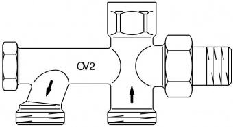 1013361, Присоединительная насадка Oventrop Duo, для двухтрубных систем, G 3/4" НР
