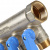 STOUT Коллектор с шаровыми кранами 3/4", 4 отвода 1/2" (синие ручки) - SMB-6201-341204