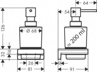 Дозатор для жидкого мыла, Hansgrohe, AddStoris, шгв 81*91*158, цвет-хром