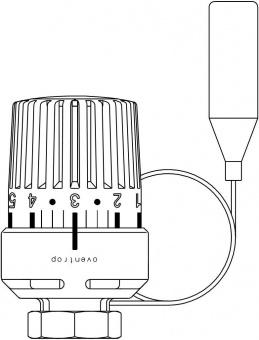 1011665, Термостат Oventrop Uni LH 7-28 C, 0 * 1-5, с дистанционным датчиком 2м, белый
